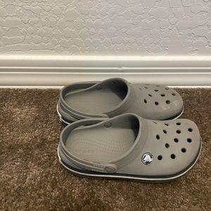 Gray kids crocs